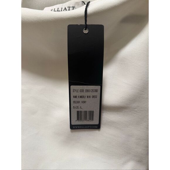 Elliatt Kimberly Off-the-Shoulder Minidress White Bridal Shower 👗 size L NWT - Picture 7 of 7